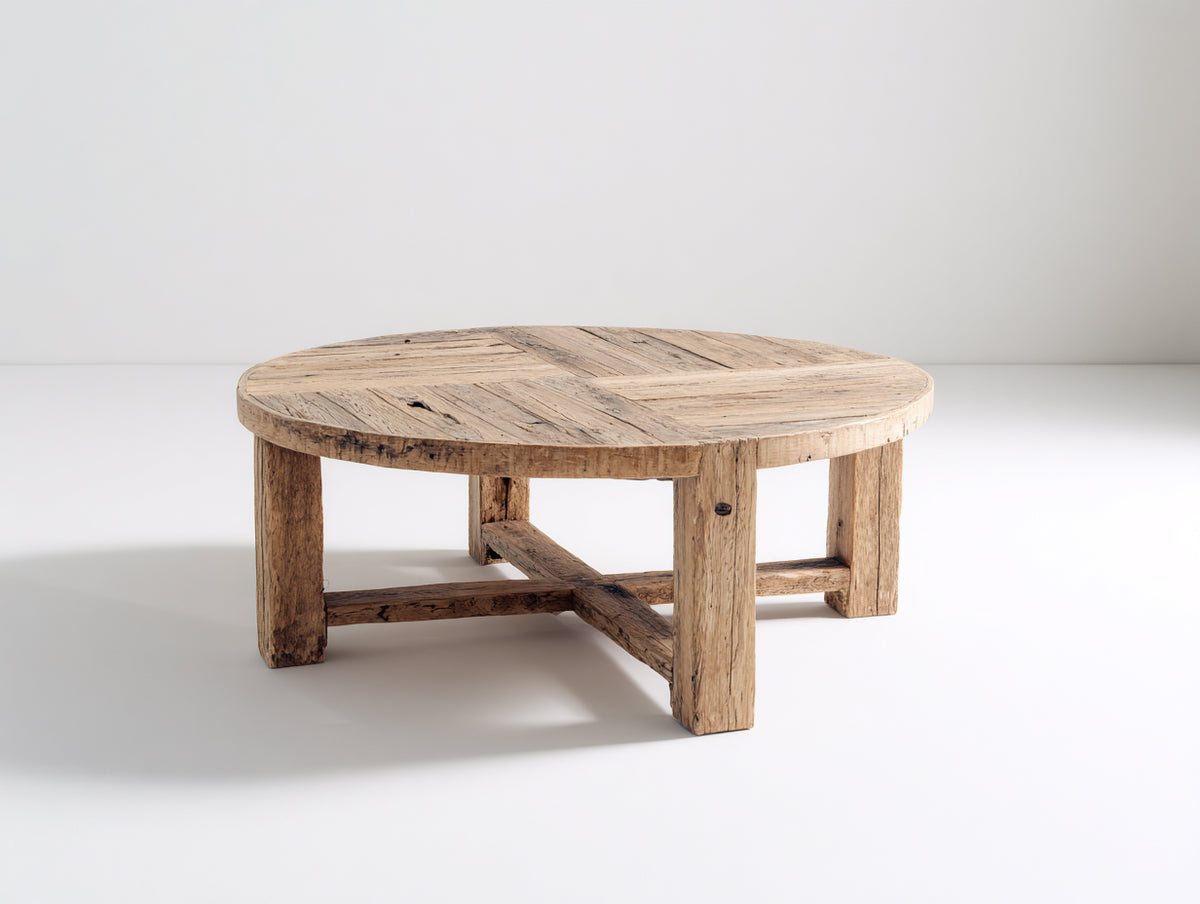 Tavolo da giardino - Teak - 100x100x45 cm - Marrone chiaro - Stile rustico