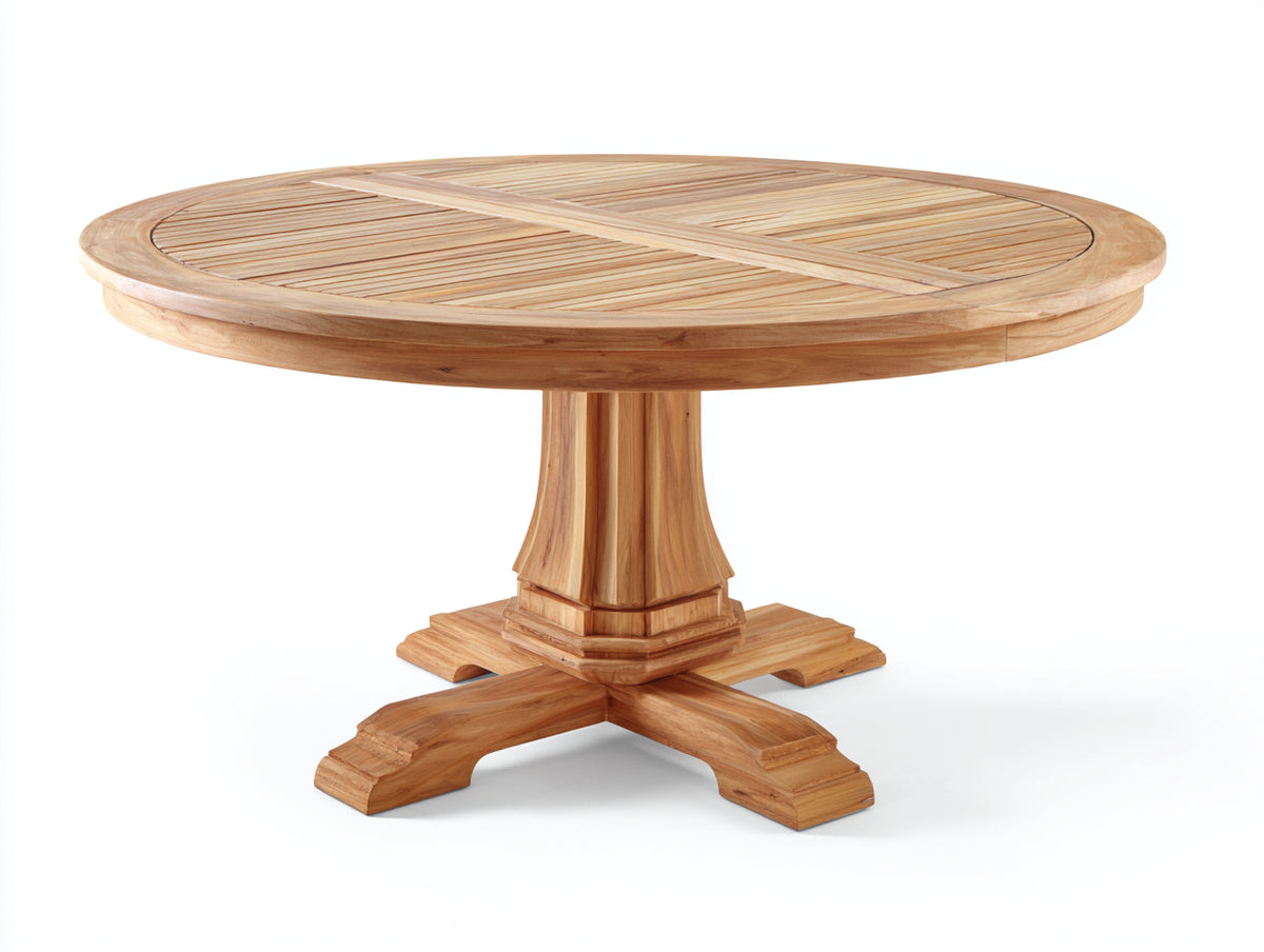Tavolo da giardino - Teak - 130x130x76 cm - Marrone naturale - Stile classico
