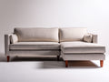 Divano angolare-Tessuto-300x165x82 cm-Beige-Design moderno