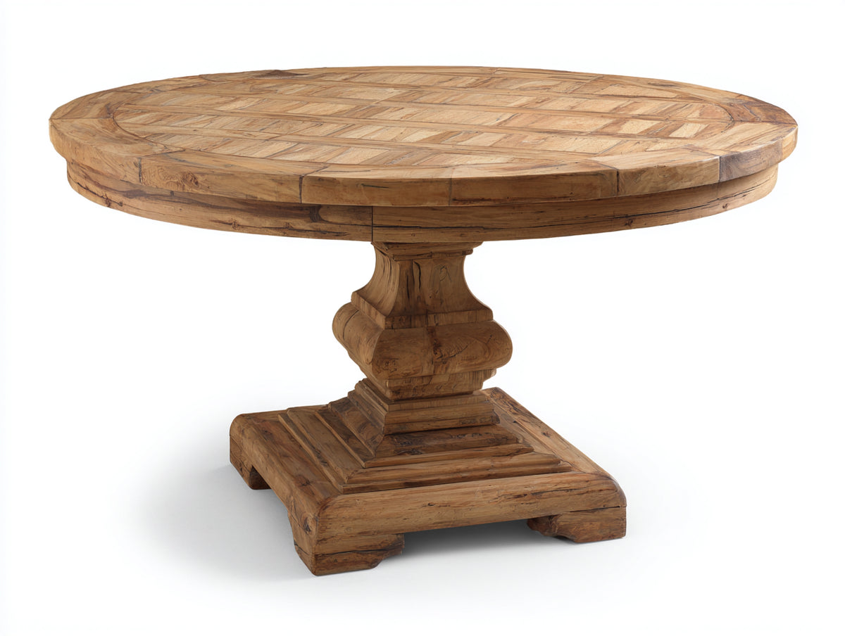 Tavolo da giardino - Teak - 125x125x76 cm - Marrone naturale - Stile rustico classico