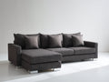 Divano angolare-Tessuto-320x170x82 cm-Grigio scuro-Design moderno