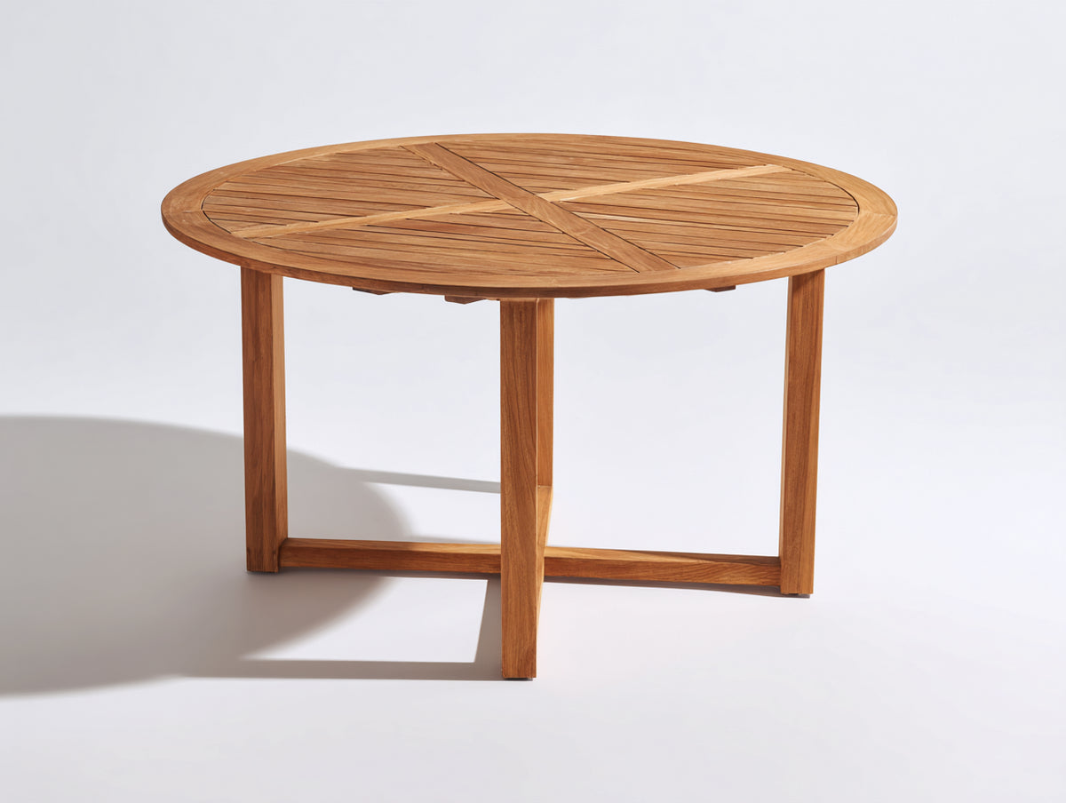 Tavolo da giardino - Teak - 125x125x75 cm - Marrone chiaro - Stile rustico contemporaneo