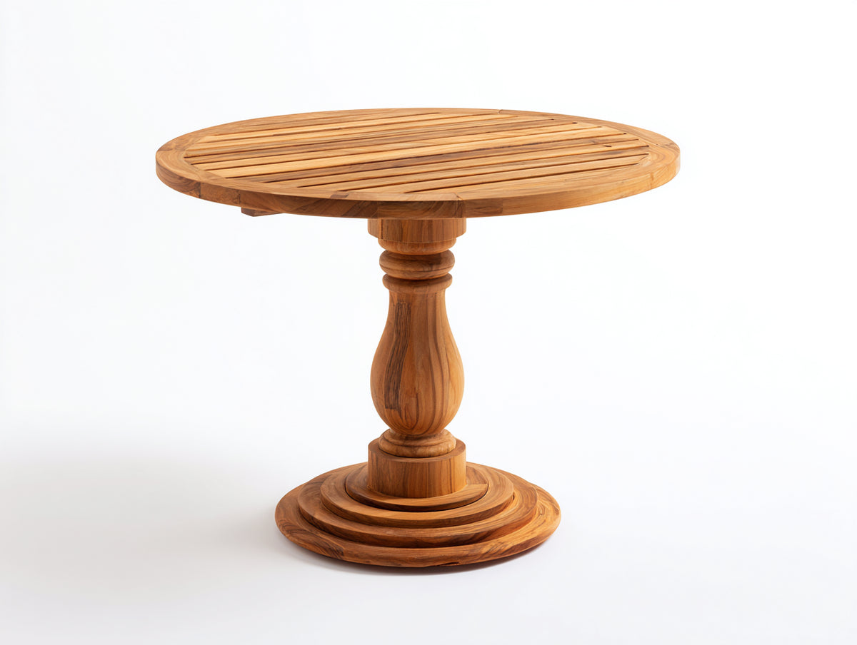 Tavolo da giardino - Teak - 100x100x75 cm - Marrone miele - Stile classico