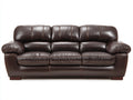 Divani a 3 posti - Pelle - 220 x 100 x 92 cm - Marrone scuro - Stile contemporaneo
