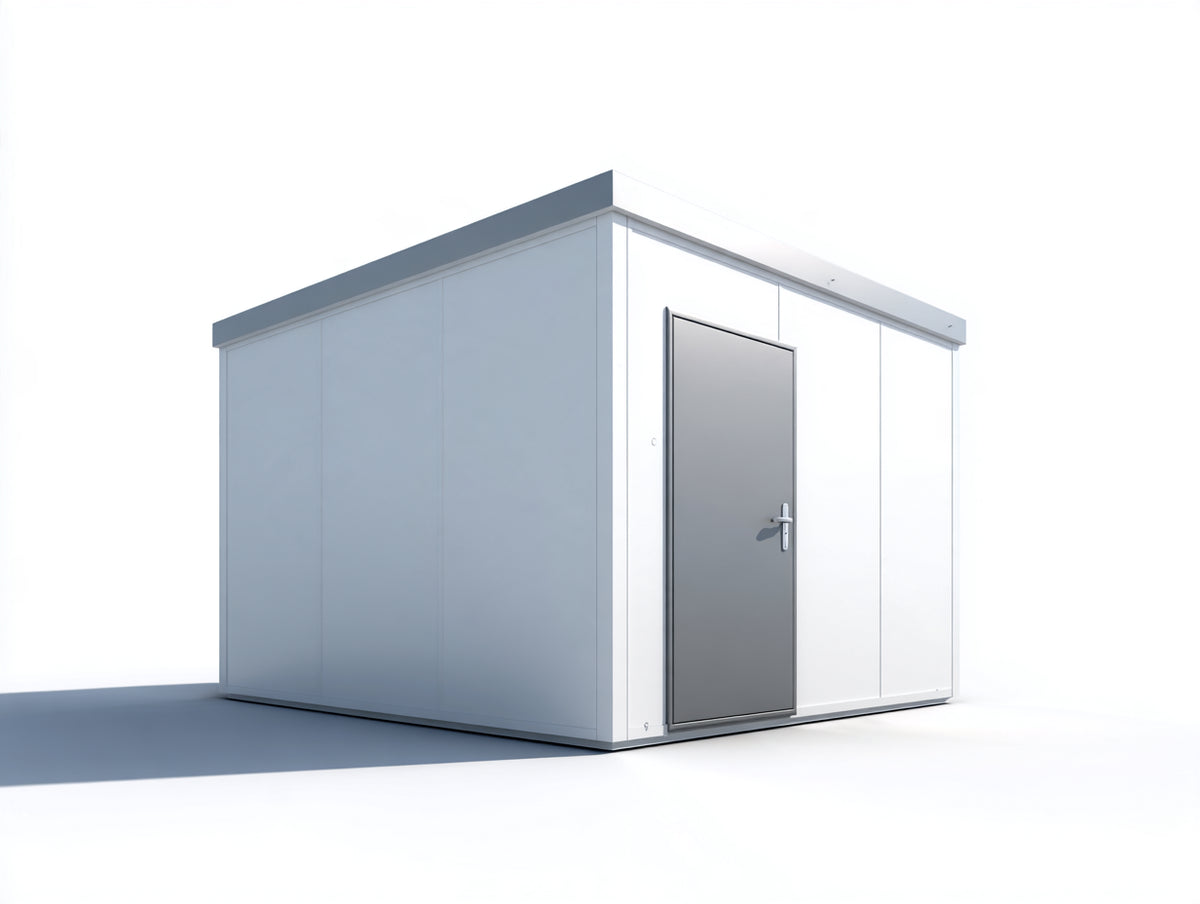 Casetta da giardino-Acciaio-220x180x215 cm-Bianco-Grigio-Stile moderno