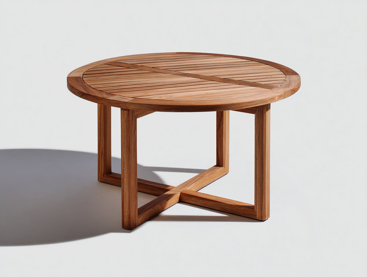 Tavolo da giardino - Teak - 120x120x75 cm - Marrone naturale - Stile contemporaneo