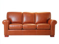 Divani a 3 posti - Pelle-Legno - 214 x 94 x 89 cm - Cognac - Stile classico