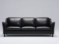 Divani a 3 posti - Pelle - 216 x 92 x 86 cm - Nero - Stile contemporaneo
