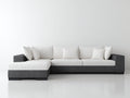 Divano angolare-Tessuto-340x180x85 cm-Bianco-Grigio scuro-Design moderno