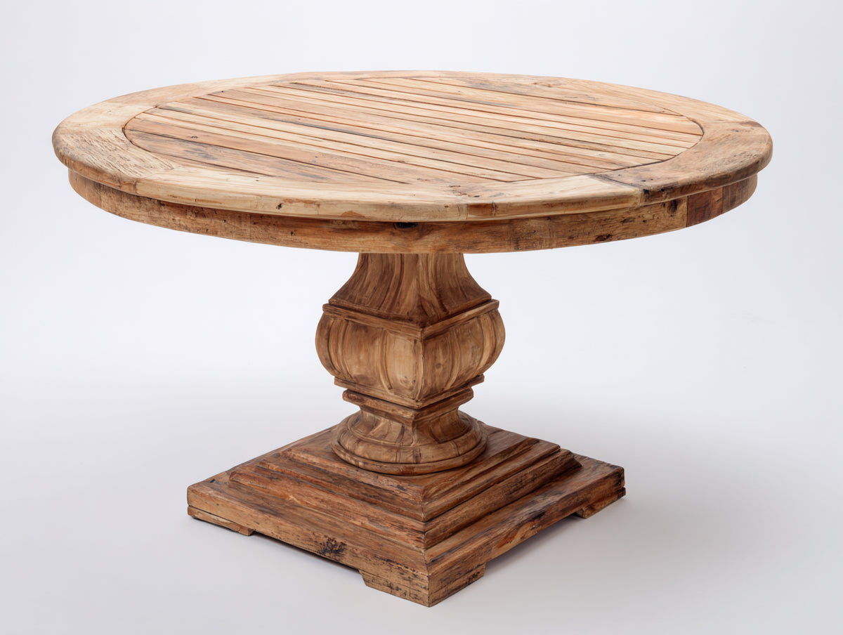 Tavolo da giardino - Teak - 125x125x76 cm - Marrone naturale - Stile rustico classico