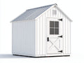 Casetta da giardino-Legno-Metallo-Vetro-185x135x225 cm-Bianco-Grigio-Nero-Stile cottage