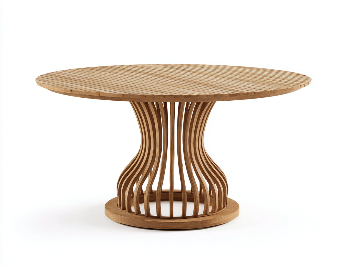 Tavolo da giardino - Teak - 140x140x75 cm - Marrone naturale - Stile contemporaneo