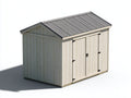Casetta da giardino-Legno-Metallo-230x150x210 cm-Legno naturale-Grigio-Nero-Stile tradizionale
