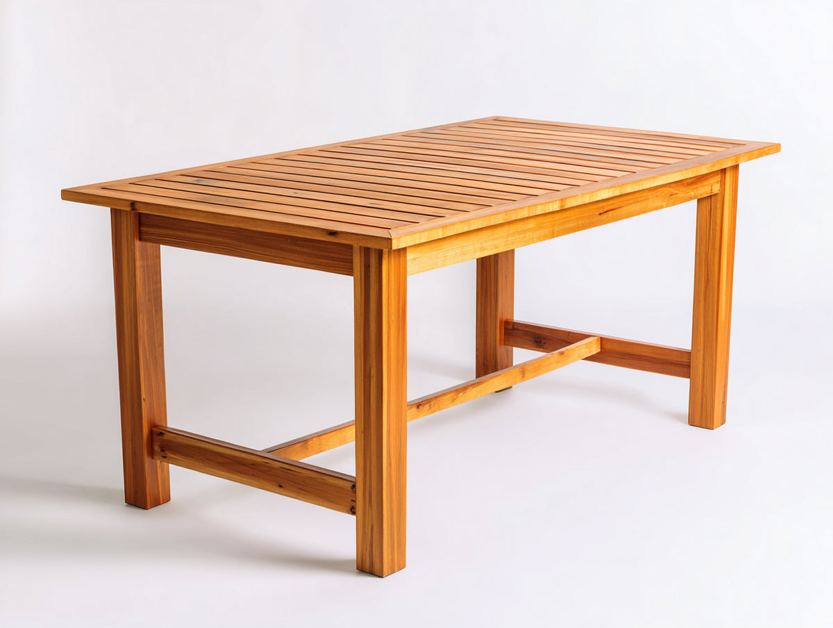 Tavolo da giardino - Teak - 160x90x75 cm - Marrone miele - Stile contemporaneo