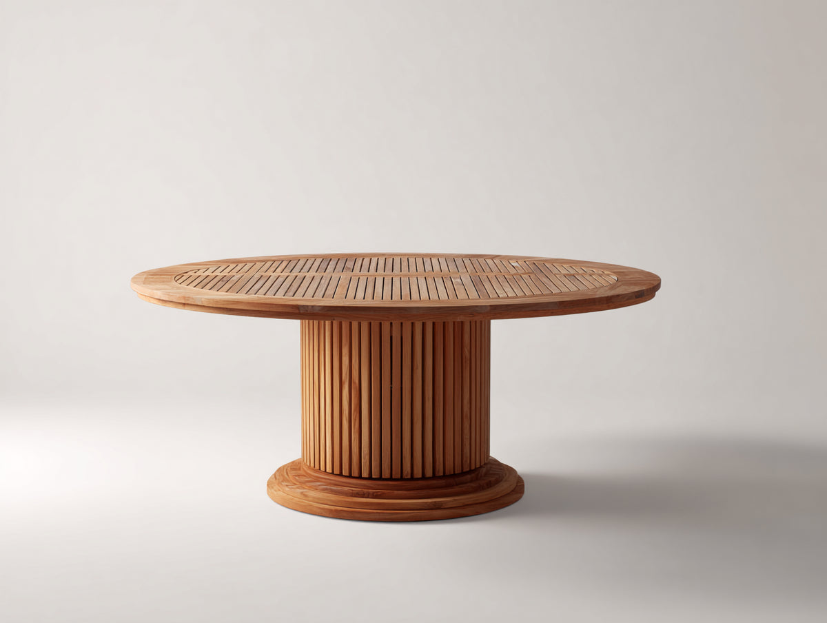 Tavolo da giardino - Teak - 150x150x75 cm - Marrone naturale - Stile contemporaneo