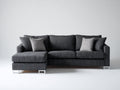 Divano angolare-Tessuto-285x165x82 cm-Grigio scuro-Design moderno