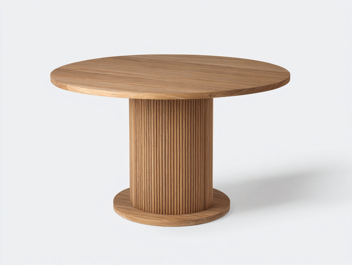Tavolo da giardino - Teak - 125x125x75 cm - Marrone naturale - Stile minimalista