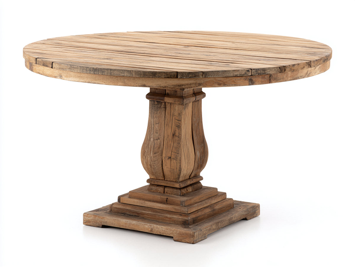 Tavolo da giardino - Teak - 120x120x76 cm - Marrone naturale - Stile rustico